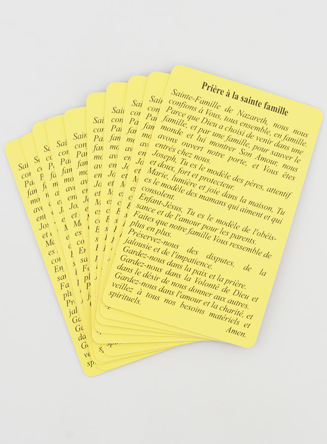Lot de 10 Cartes de Prières à la Sainte Famille (pic 3)