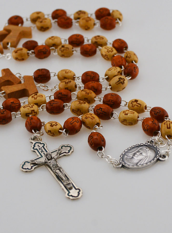 Chapelet Fashion Bois Croix de Tau (pic 2)