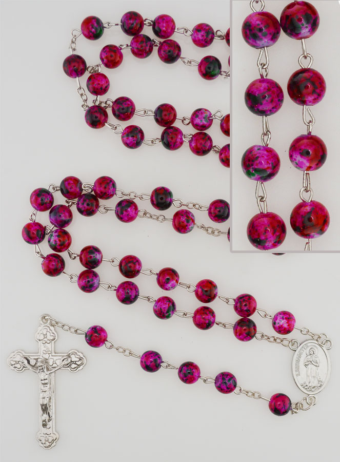 Chapelet en Perles de Nacre Strass Rose (pic 1)