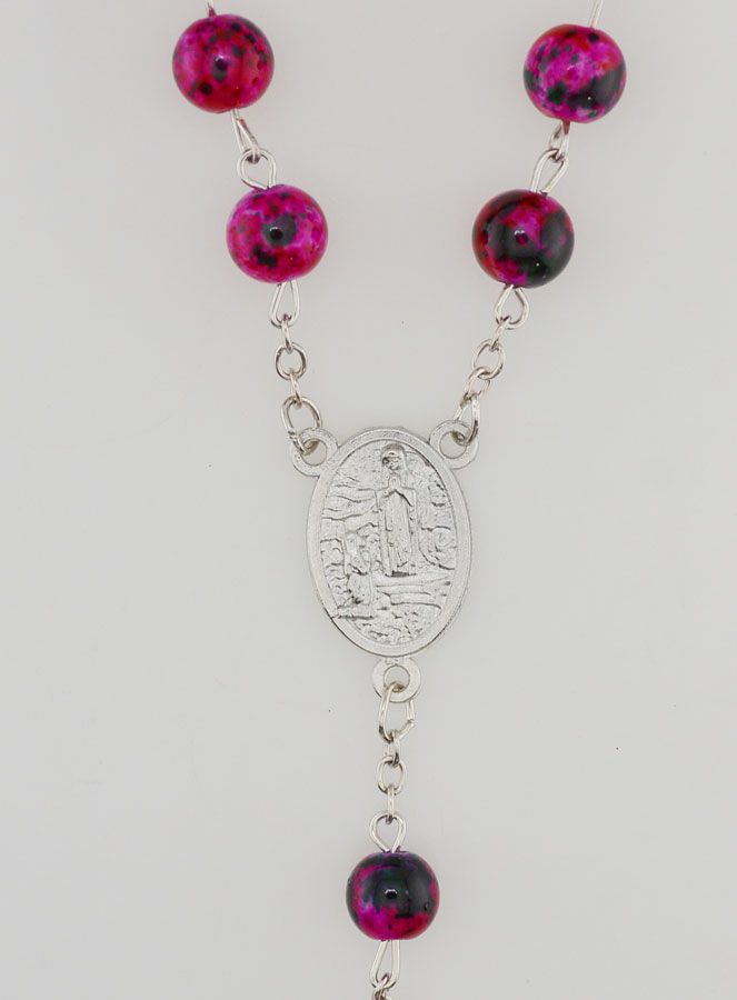 Chapelet en Perles de Nacre Strass Rose (pic 3)