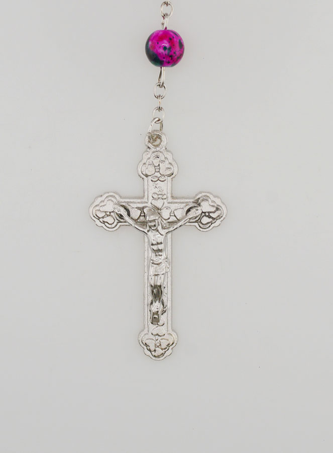 Chapelet en Perles de Nacre Strass Rose (pic 4)