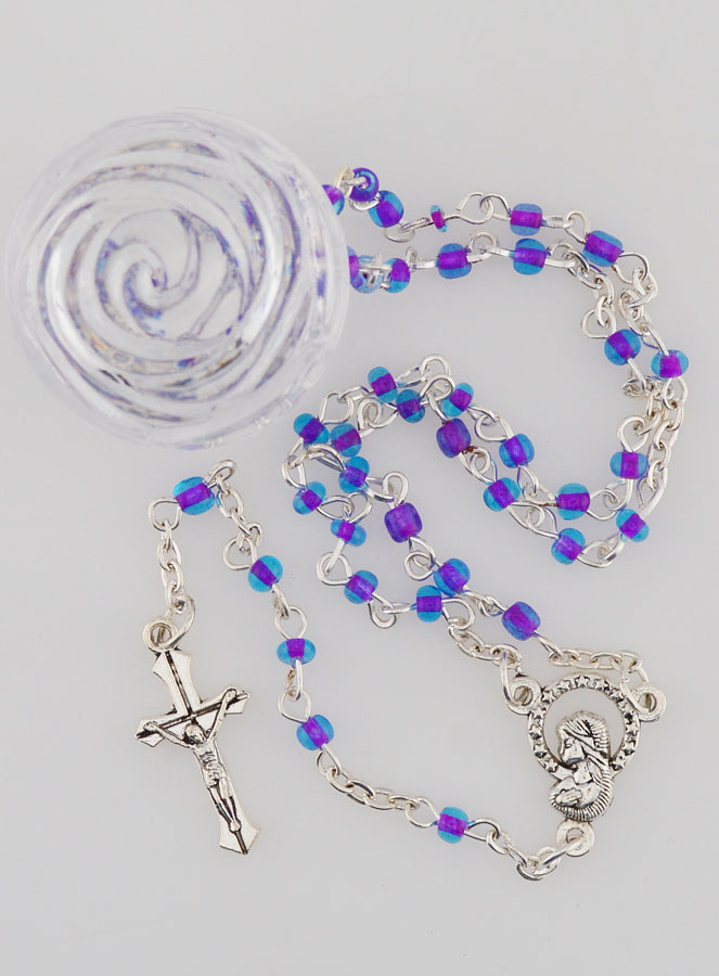 Chapelet en Perles Violettes - Première Communion (pic 1)