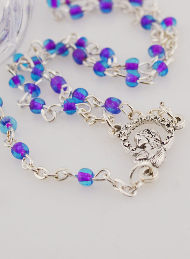 Chapelet en Perles Violettes - Première Communion (pic 4)