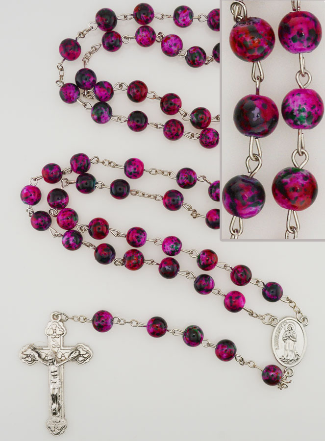 Chapelet Enfant en Pierre de Nacre Rose (pic 1)