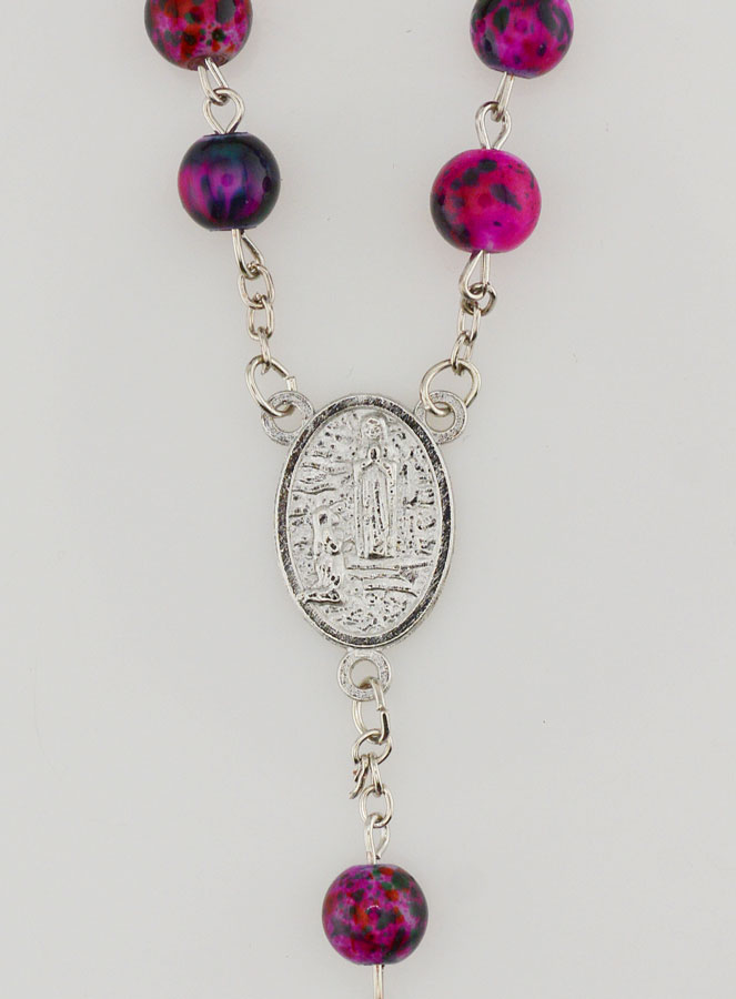 Chapelet Enfant en Pierre de Nacre Rose (pic 4)