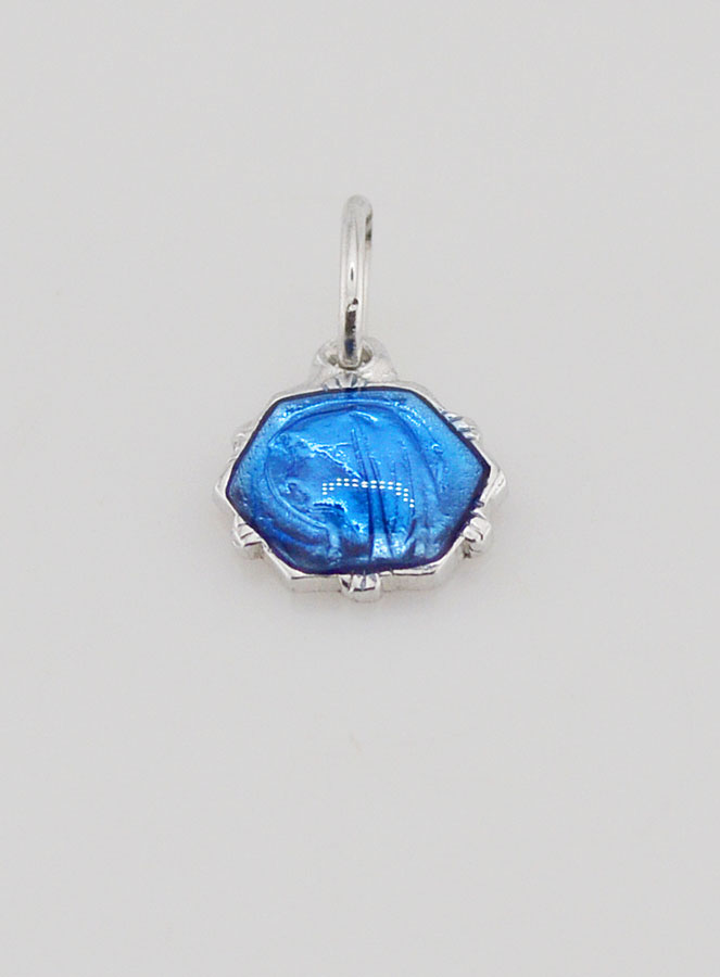 Médaille Vierge Marie - Bleu (pic 2)