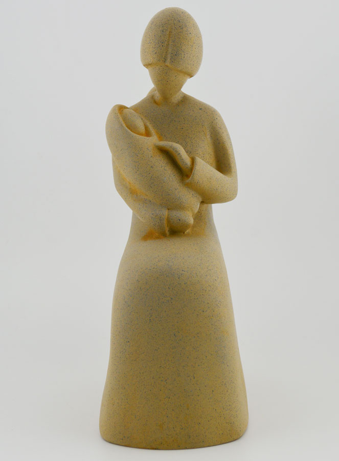 Statue Vierge Marie à l'Enfant Granit Lissée (pic 1)