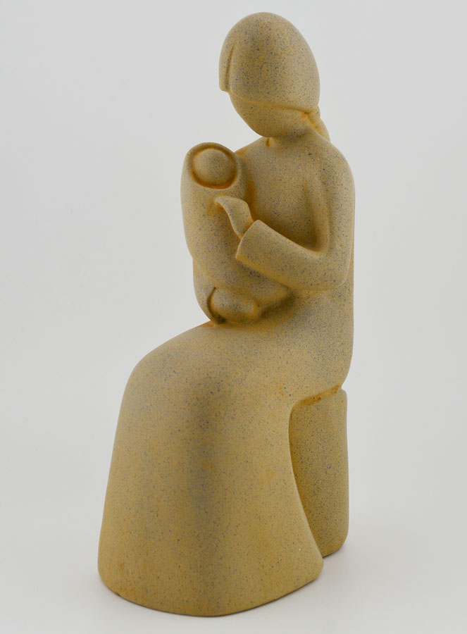 Statue Vierge Marie à l'Enfant Granit Lissée (pic 2)
