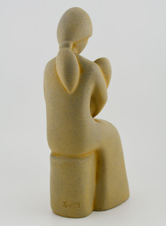 Statue Vierge Marie à l'Enfant Granit Lissée (pic 4)