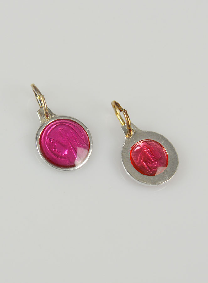 Médaille Vierge Marie - Rose Fushia (pic 3)