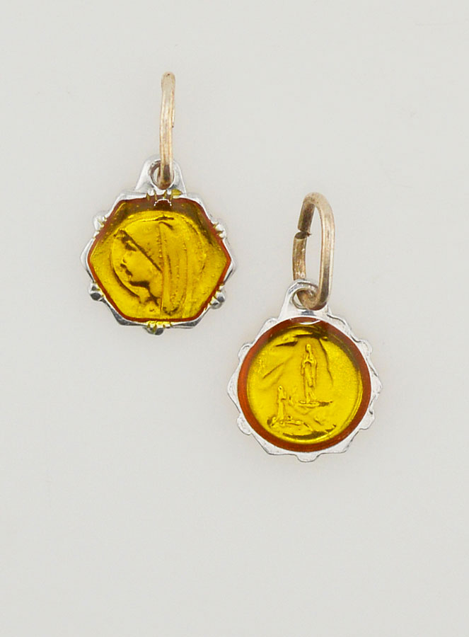 Médaille Vierge Marie 8mm - Jaune (pic 1)