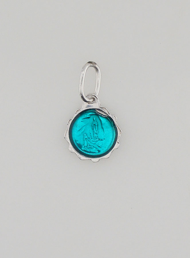 Médaille Vierge Marie 8mm - Turquoise (pic 4)