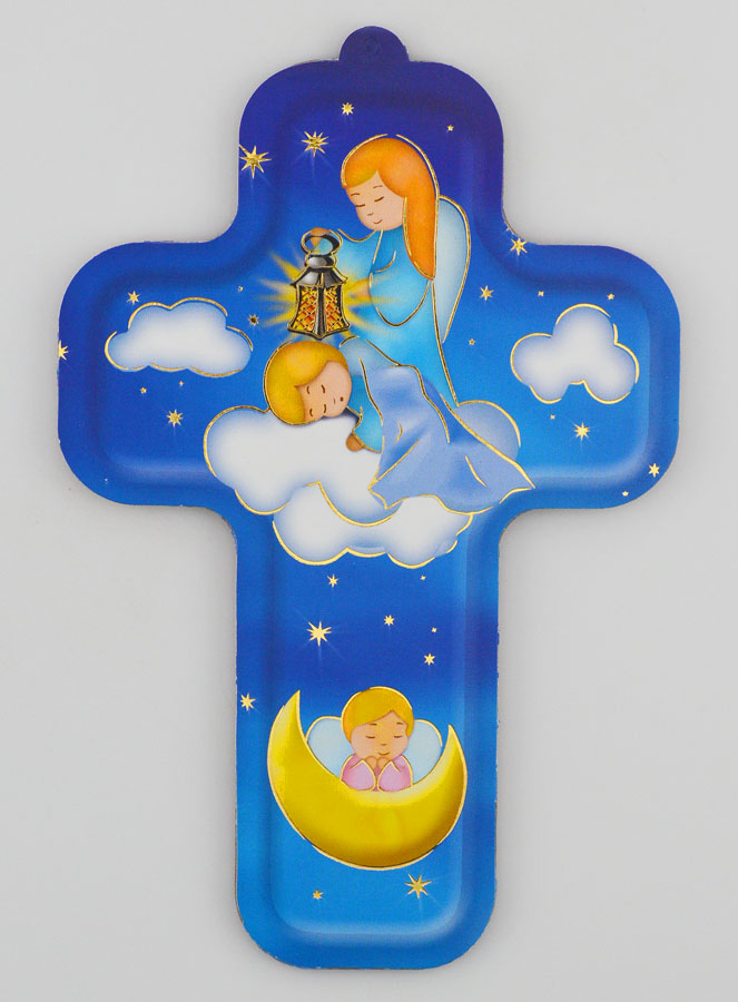 Croix en Bois Enfant - Ange Gardien Protecteur (pic 1)