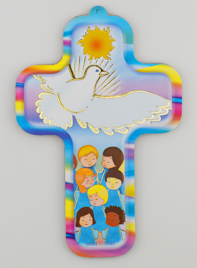 Croix en Bois Enfant - Feu de l'Esprit Saint (pic 1)