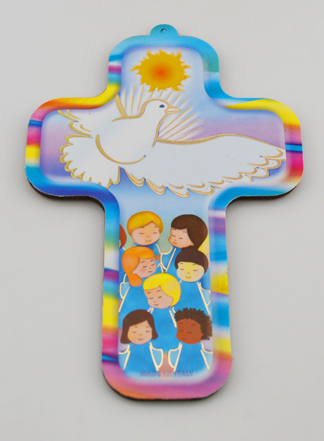 Croix en Bois Enfant - Feu de l'Esprit Saint (pic 2)