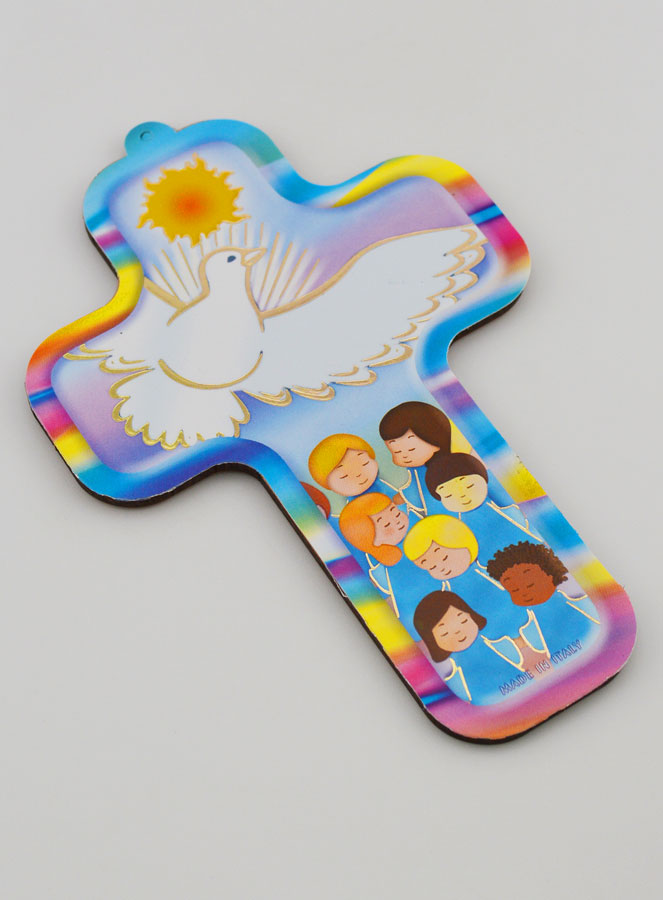 Croix en Bois Enfant - Feu de l'Esprit Saint (pic 3)