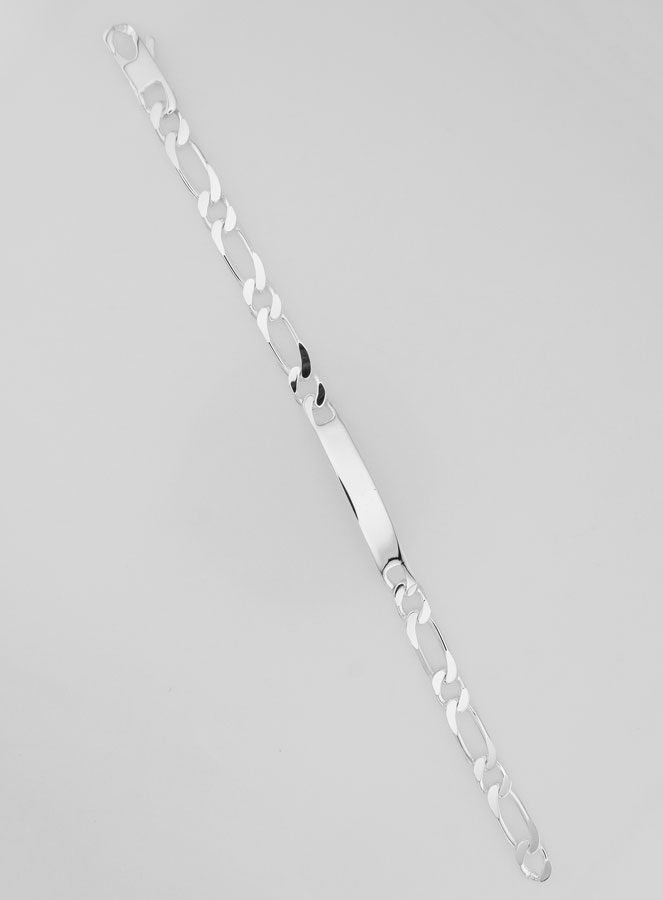Bracelet Gourmette en Argent 21cm - Maille Figaro 7mm (pic 1)