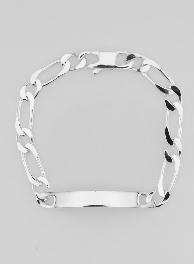 Bracelet Gourmette en Argent 21cm - Maille Figaro 7mm (pic 3)