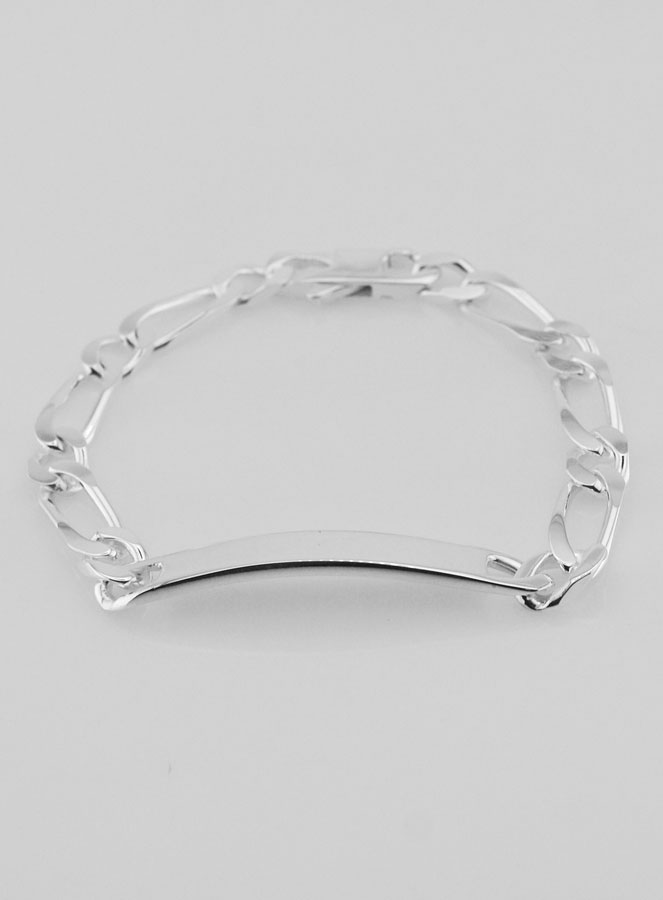 Bracelet Gourmette en Argent 21cm - Maille Figaro 7mm (pic 4)
