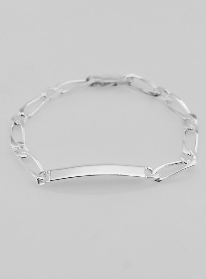 Gourmette en Argent Massif 18cm - Maille Figaro 5mm (pic 4)