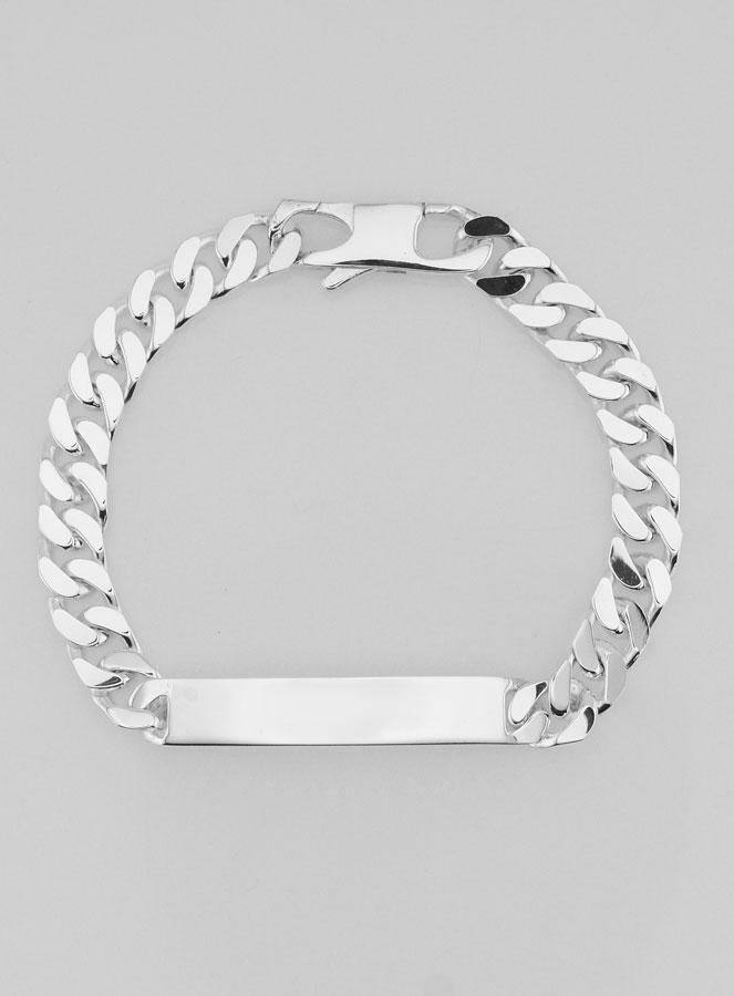 Bracelet Gourmette identité en Argent 19cm - Maille 7mm (pic 3)
