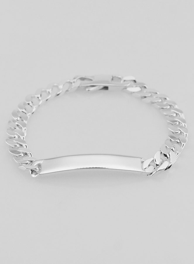 Bracelet Gourmette identité en Argent 19cm - Maille 7mm (pic 4)