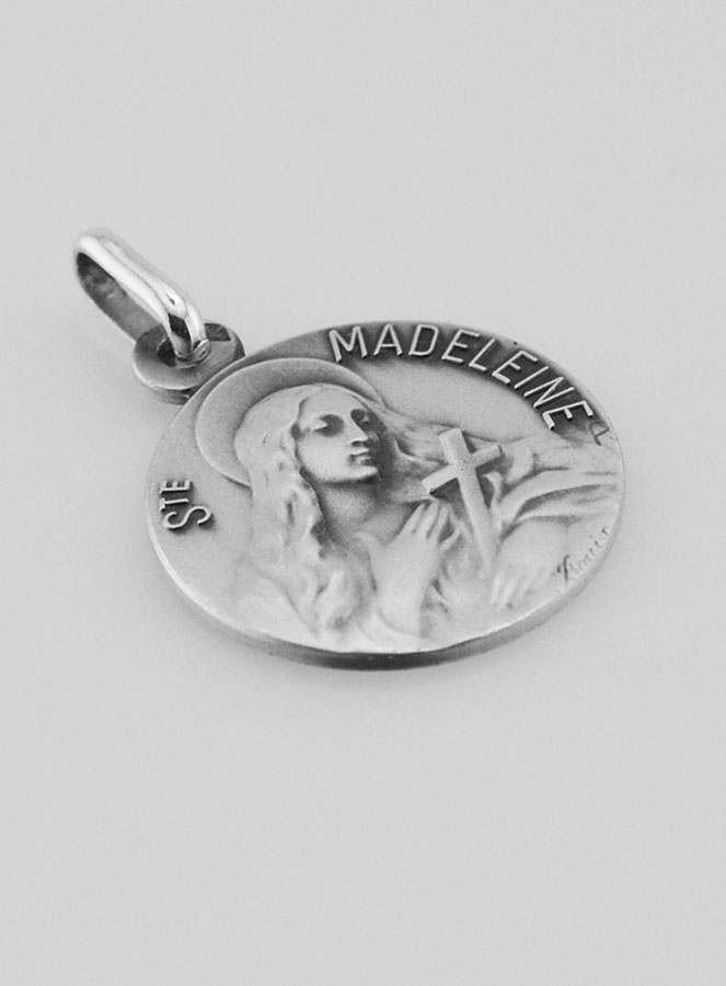 Médaille Sainte Marie-Madeleine en Argent Massif - 18mm (pic 3)