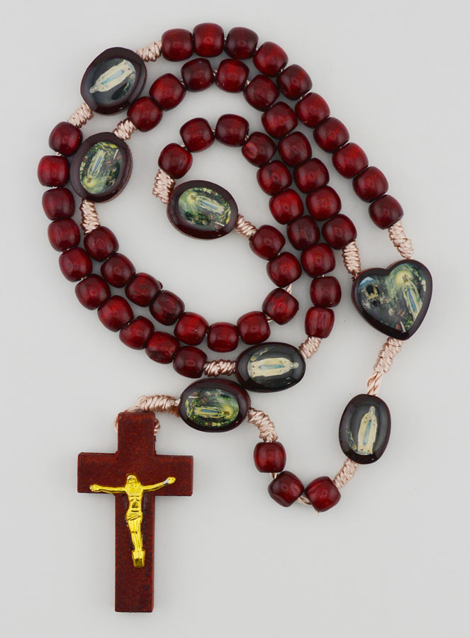 Chapelet Notre Dame de Lourdes - Grains en Bois (pic 1)