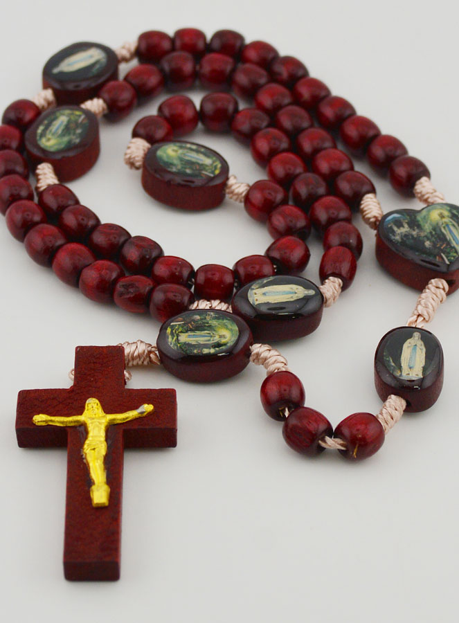 Chapelet Notre Dame de Lourdes - Grains en Bois (pic 2)