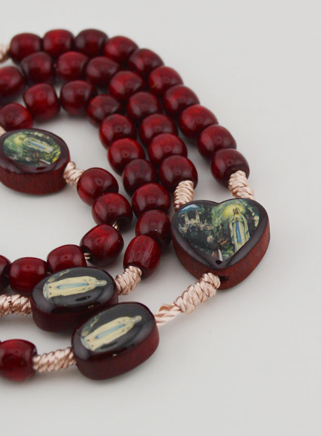 Chapelet Notre Dame de Lourdes - Grains en Bois (pic 4)