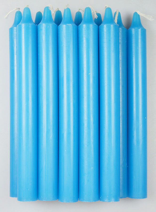 12 Bougies Teintées Masse de Prières Bleu Pastel (pic 1)
