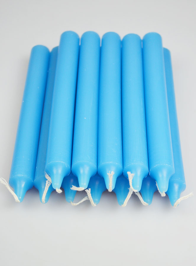 12 Bougies Teintées Masse de Prières Bleu Pastel (pic 2)