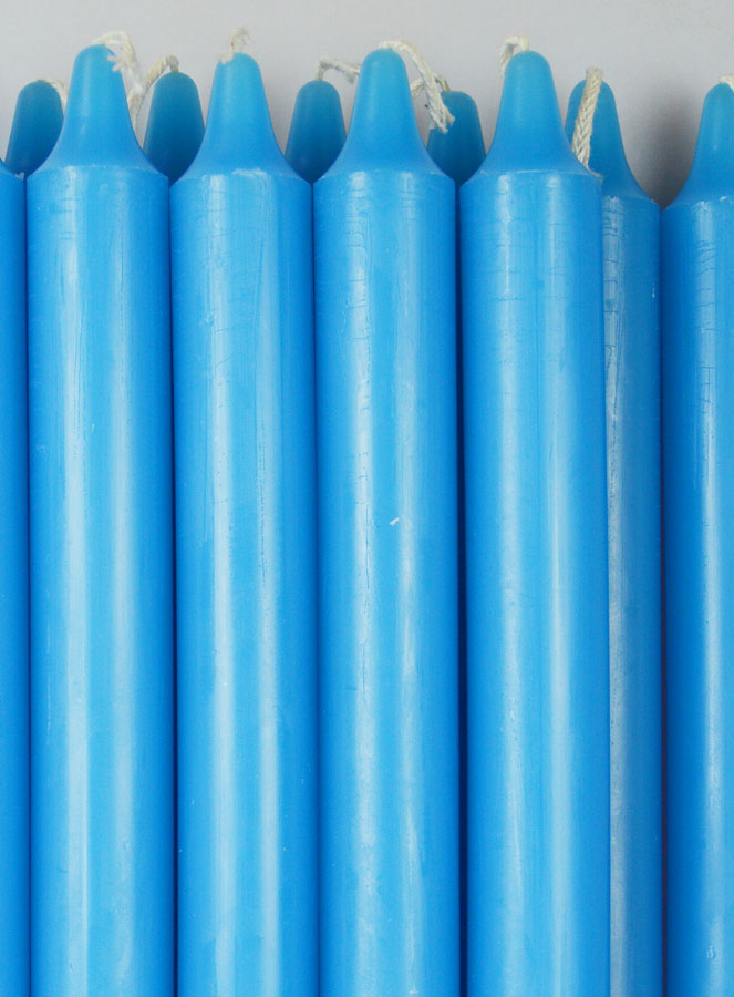 12 Bougies Teintées Masse de Prières Bleu Pastel (pic 3)