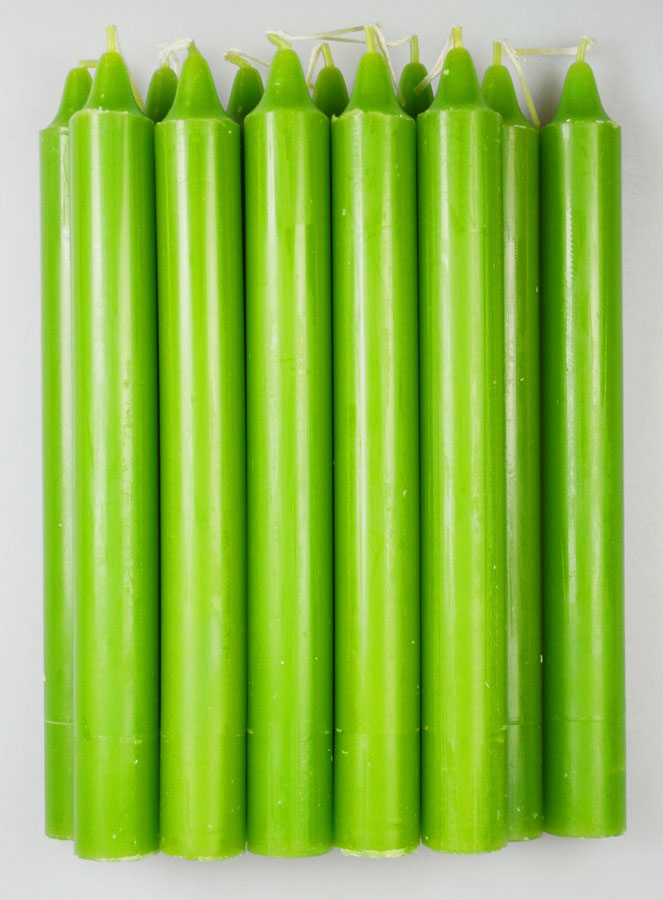 12 Bougies Teintées Masse de Prières Vert Pré (pic 1)