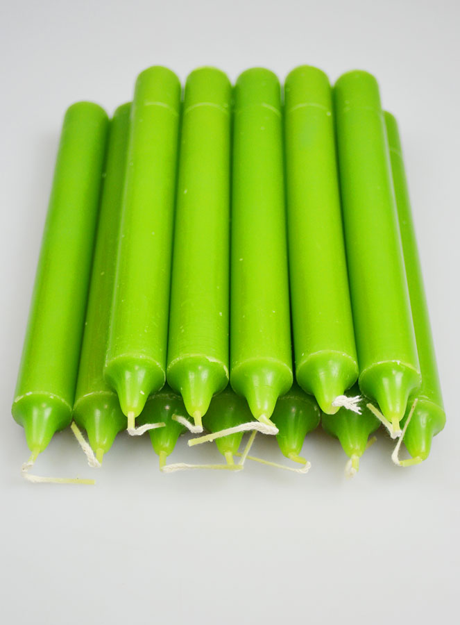 12 Bougies Teintées Masse de Prières Vert Pré (pic 2)