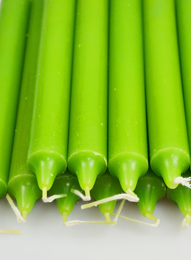 12 Bougies Teintées Masse de Prières Vert Pré (pic 4)