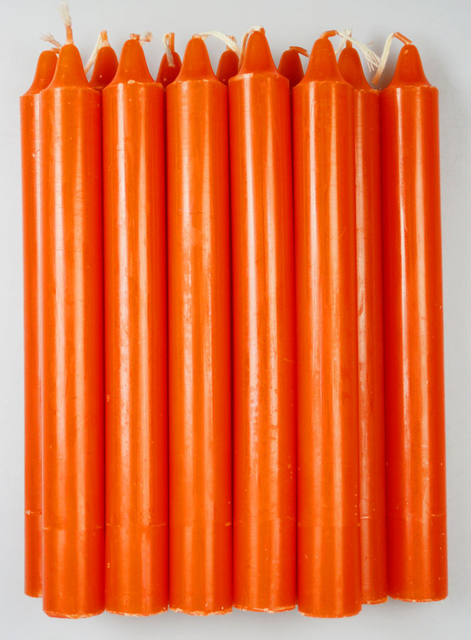 12 Bougies Teintées Masse de Prières Orange (pic 1)