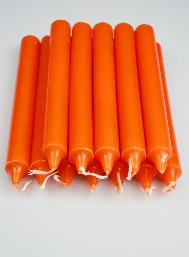 12 Bougies Teintées Masse de Prières Orange (pic 2)