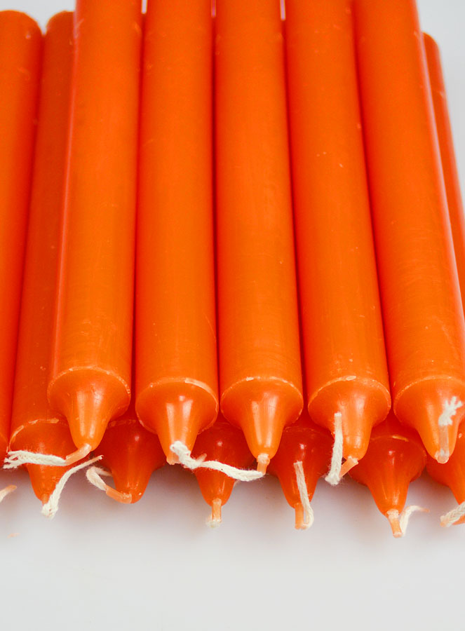 12 Bougies Teintées Masse de Prières Orange (pic 4)