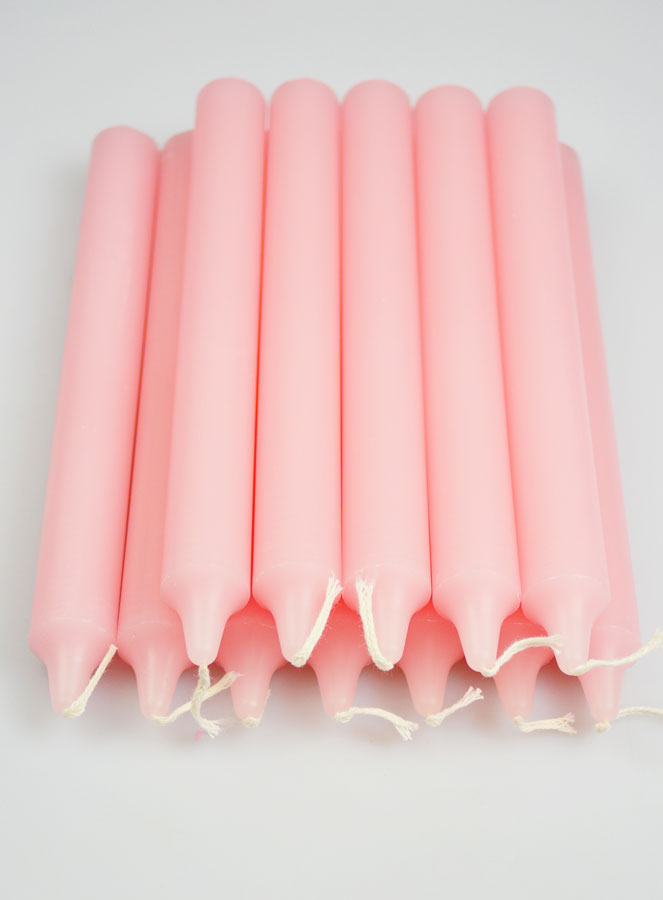 12 Bougies Teintées Masse de Prières Rose Pâle (pic 2)
