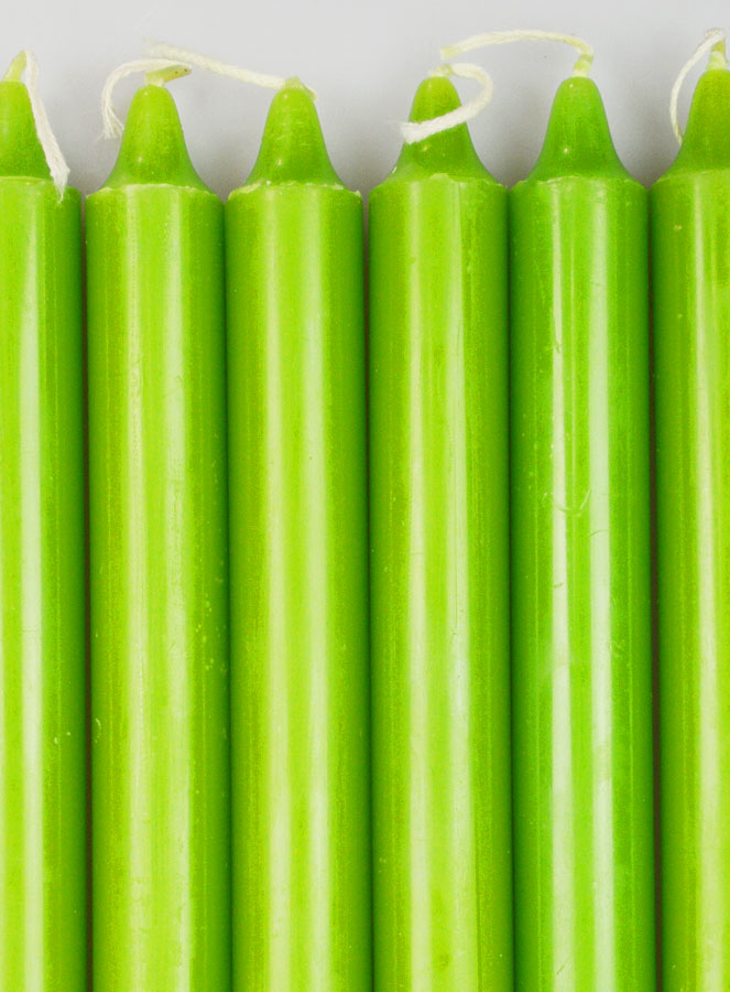 6 Bougies Teintées Masse Couleur Vert Pré (pic 3)