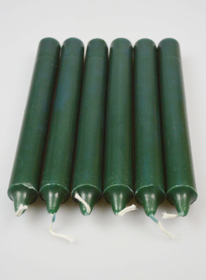 6 Bougies Teintées Masse Couleur Vert Foncé - Sapin (pic 2)