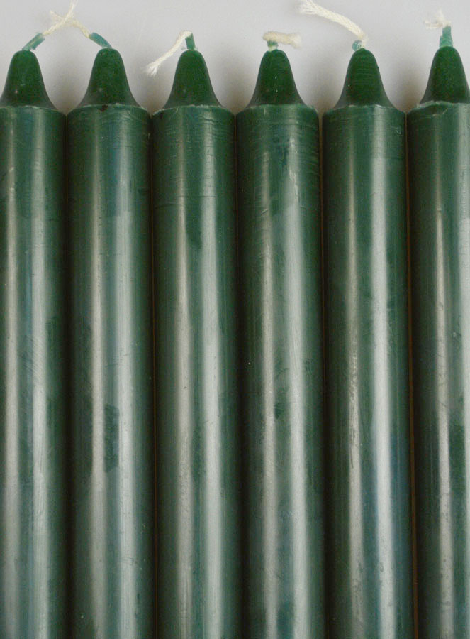 6 Bougies Teintées Masse Couleur Vert Foncé - Sapin (pic 3)
