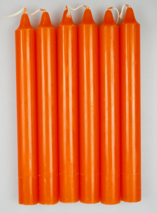6 BougiesTeintées Masse Couleur Orange (pic 1)