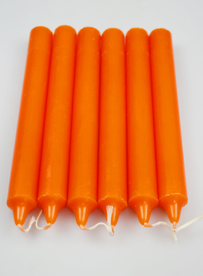 6 BougiesTeintées Masse Couleur Orange (pic 2)