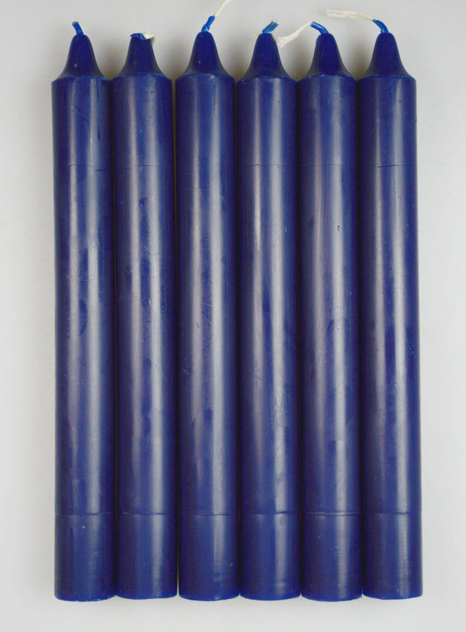 6 Bougies Teintées Masse Couleur Bleu Marine (pic 1)