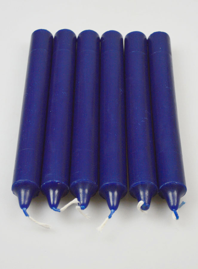 6 Bougies Teintées Masse Couleur Bleu Marine (pic 2)