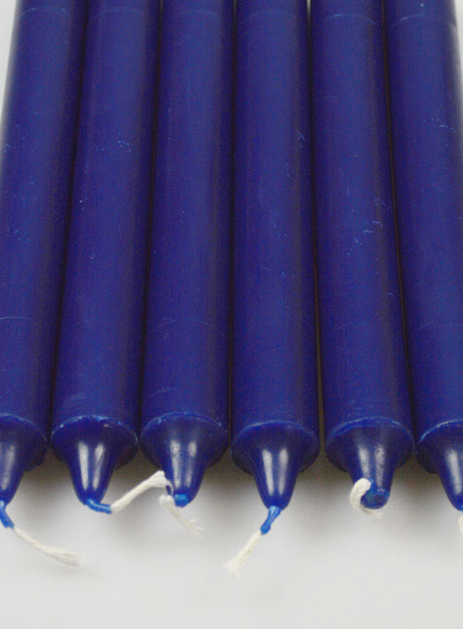6 Bougies Teintées Masse Couleur Bleu Marine (pic 4)