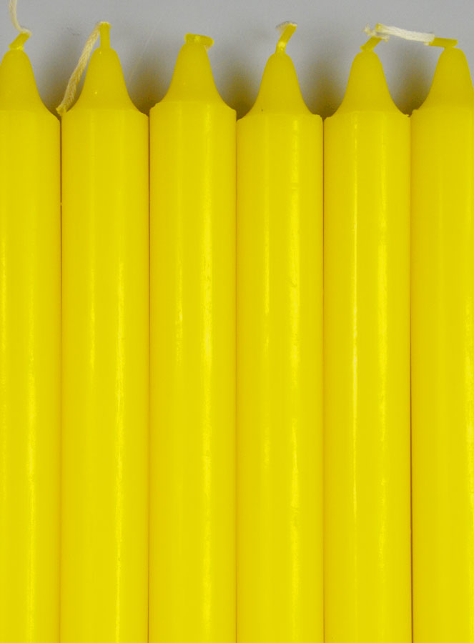 6 Bougies Teintées Masse Couleur Jaune (pic 3)