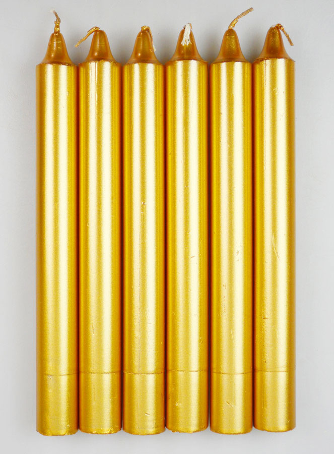 6 Bougies Couleur Or (pic 1)